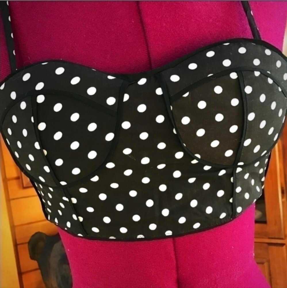 New LF Stores Ploka Dot Crop Top Bralette Bustier Top Lf Millau Size Small . - Picture 2 of 7